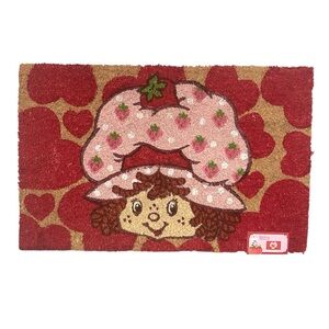 🆕🍓Strawberry Shortcake Hearts Outdoor Coir Doormat 18” x 28” Valentine’s Day